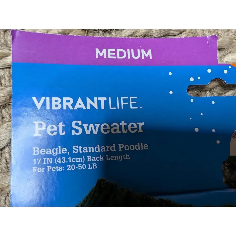 NEW! Vibrant Life Christmas Pet Dog Sweater Costume Size M 20-50lb Red Truck